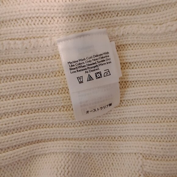 Eddie Bauer Women's Ivory Long Sleeve Side Rib Cardigan Sweater Size XL - Picture 5 of 8